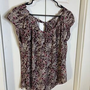 LC Lauren Conrad Floral Blouse in Pink and Cream